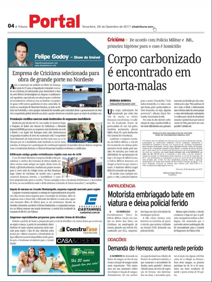 Coluna Jornal A Tribuna - 26.12.2017